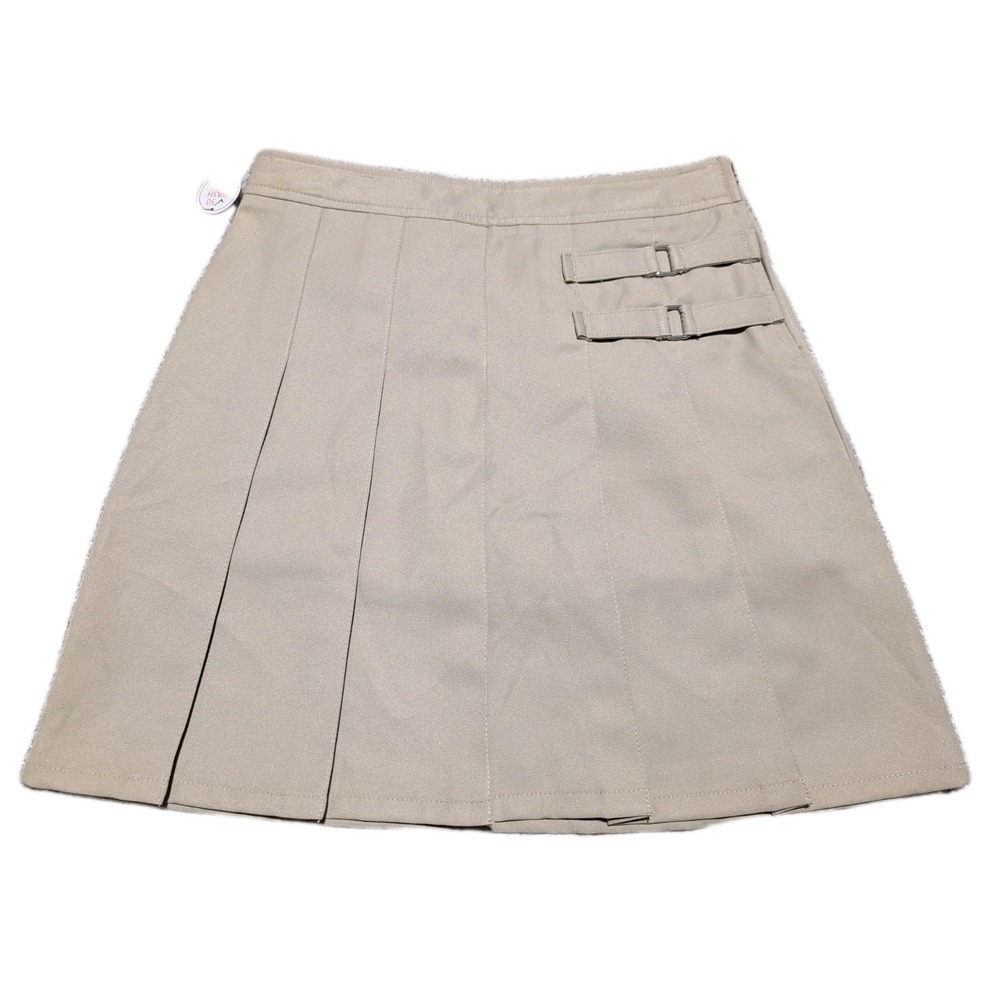 French Toast Skorts‎ Skirt Girls 14 Beige Polyester Mini Pleated Front NWT